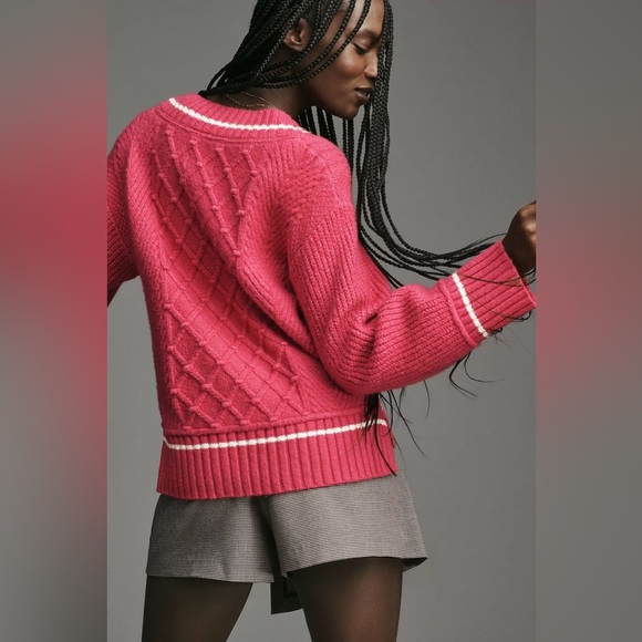 Anthropologie Maeve Tilly V-Neck Pullover Sweater Medium - Picture 2 of 9